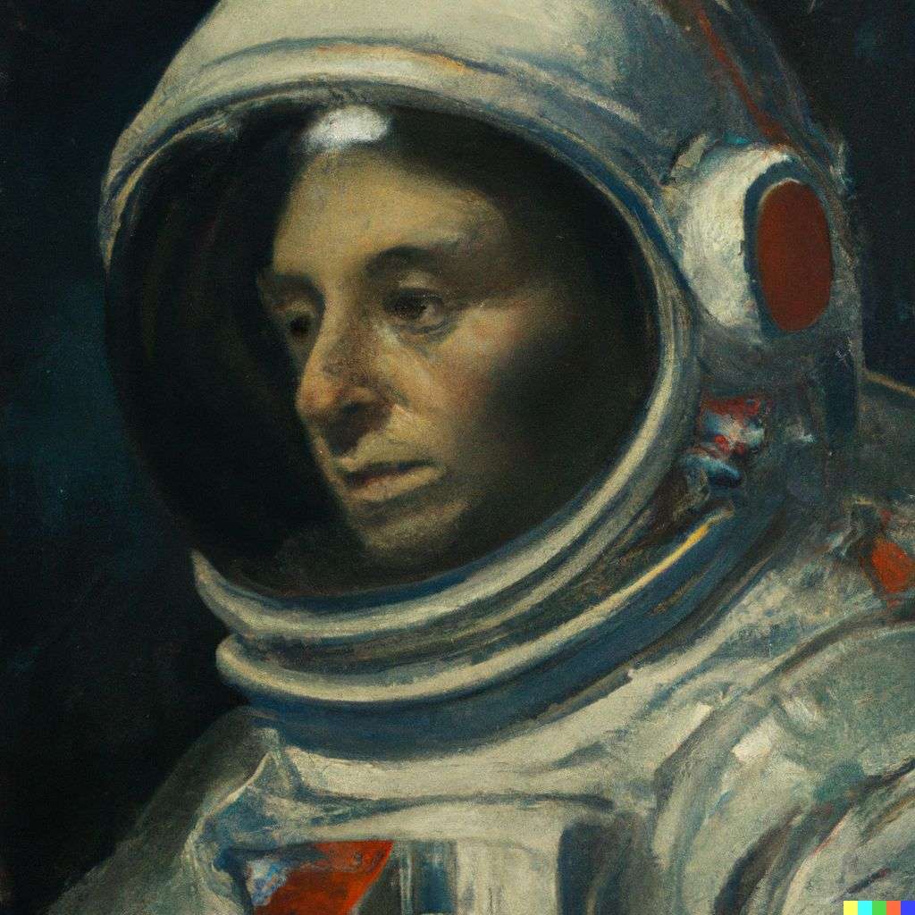 an astronaut, painting, renaissance style
